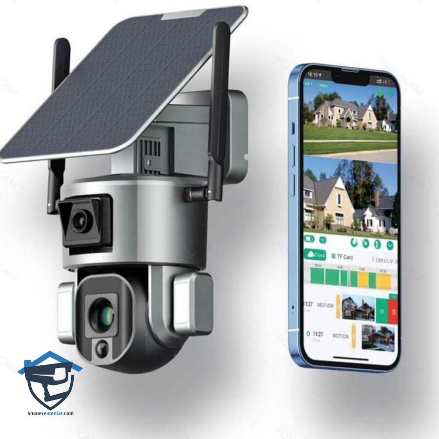 امنیت فضای باز با دوربین PTZ خورشیدی